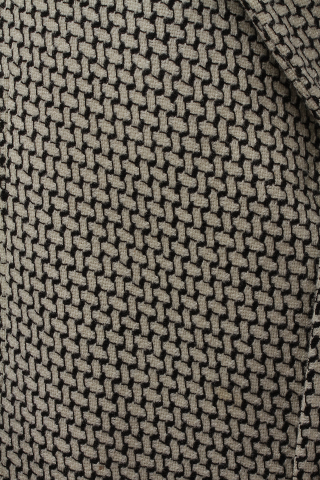 KENZO, Made In France, Black and White Cross-Weave Pattern, Three-Button, Wool Blazer