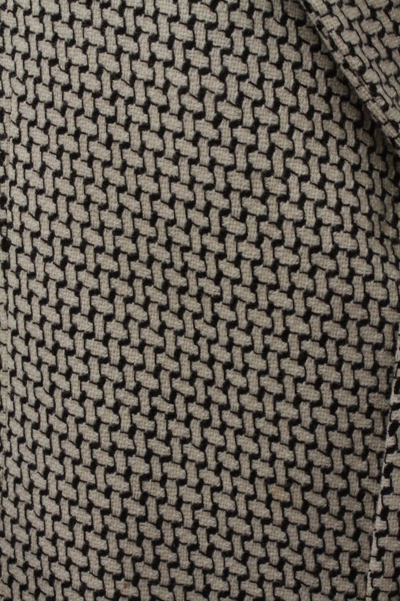 KENZO, Made In France, Black and White Cross-Weave Pattern, Three-Button, Wool Blazer