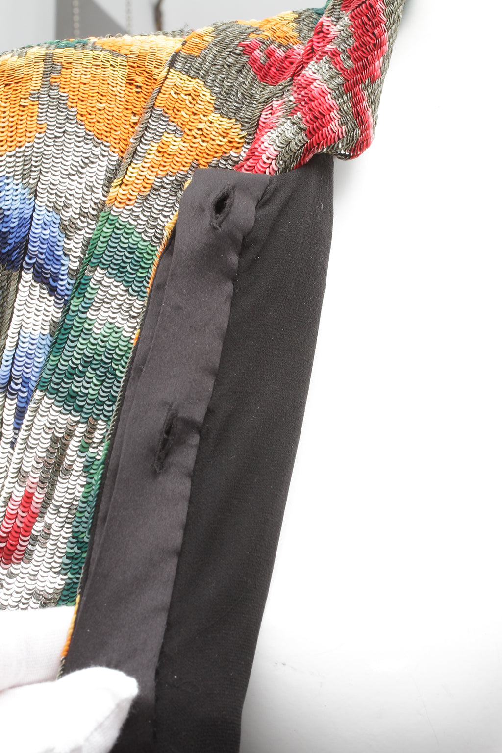 SCHIAPARELLI, embroidered sequin suit with a surrealist floral print, S/S 2022
