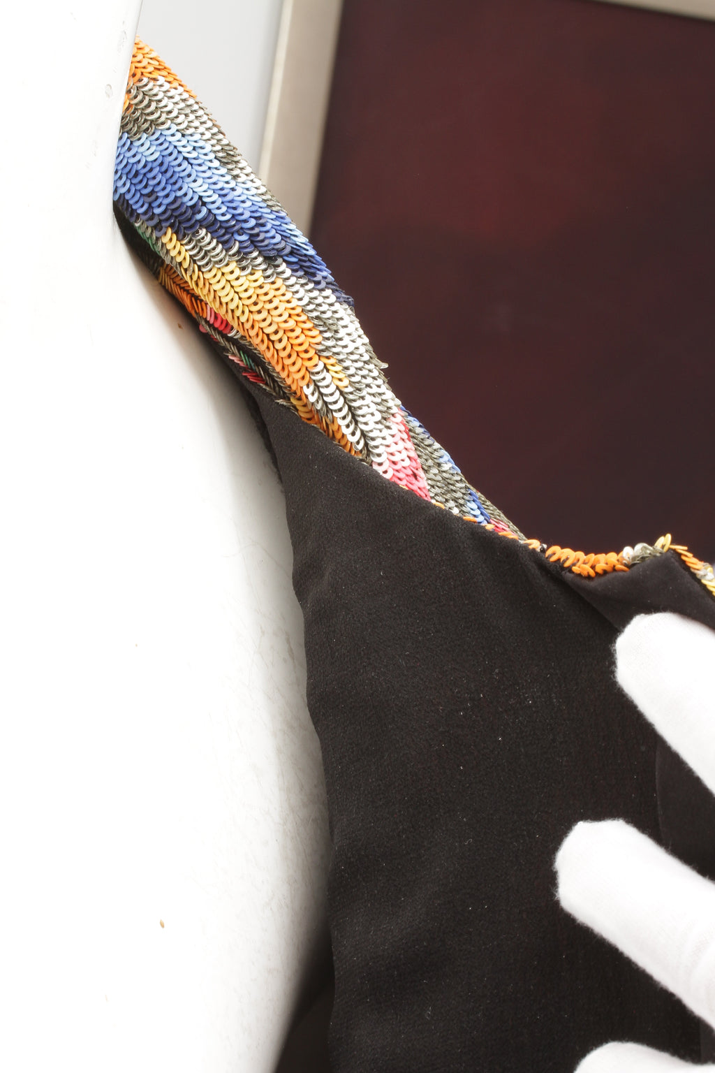 SCHIAPARELLI, embroidered sequin suit with a surrealist floral print, S/S 2022