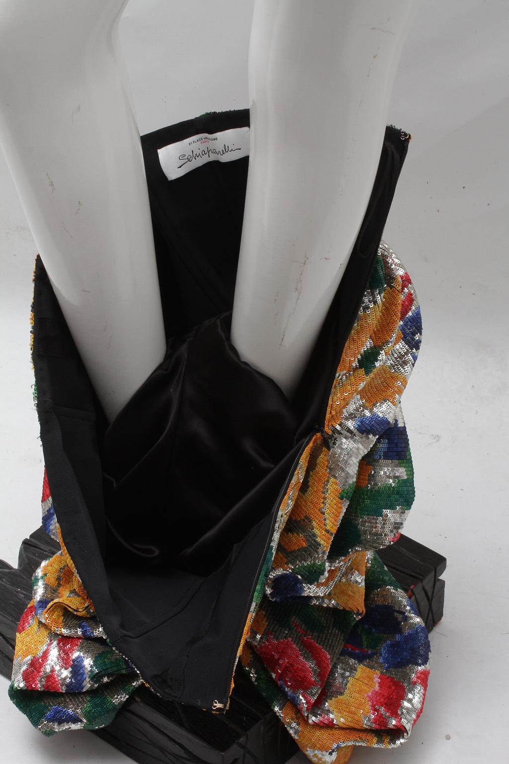 SCHIAPARELLI, embroidered sequin suit with a surrealist floral print, S/S 2022