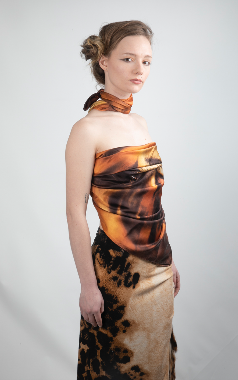 ROBERTO CAVALLI, Felix Print, Oversize, Body Wrap SS22 Collection
