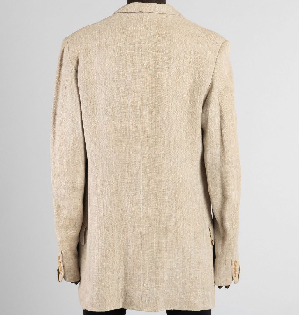 Welsh & Jefferies, custom tailored linen and silk, bulldog print, lined blazer, Estate of André Leon Talley