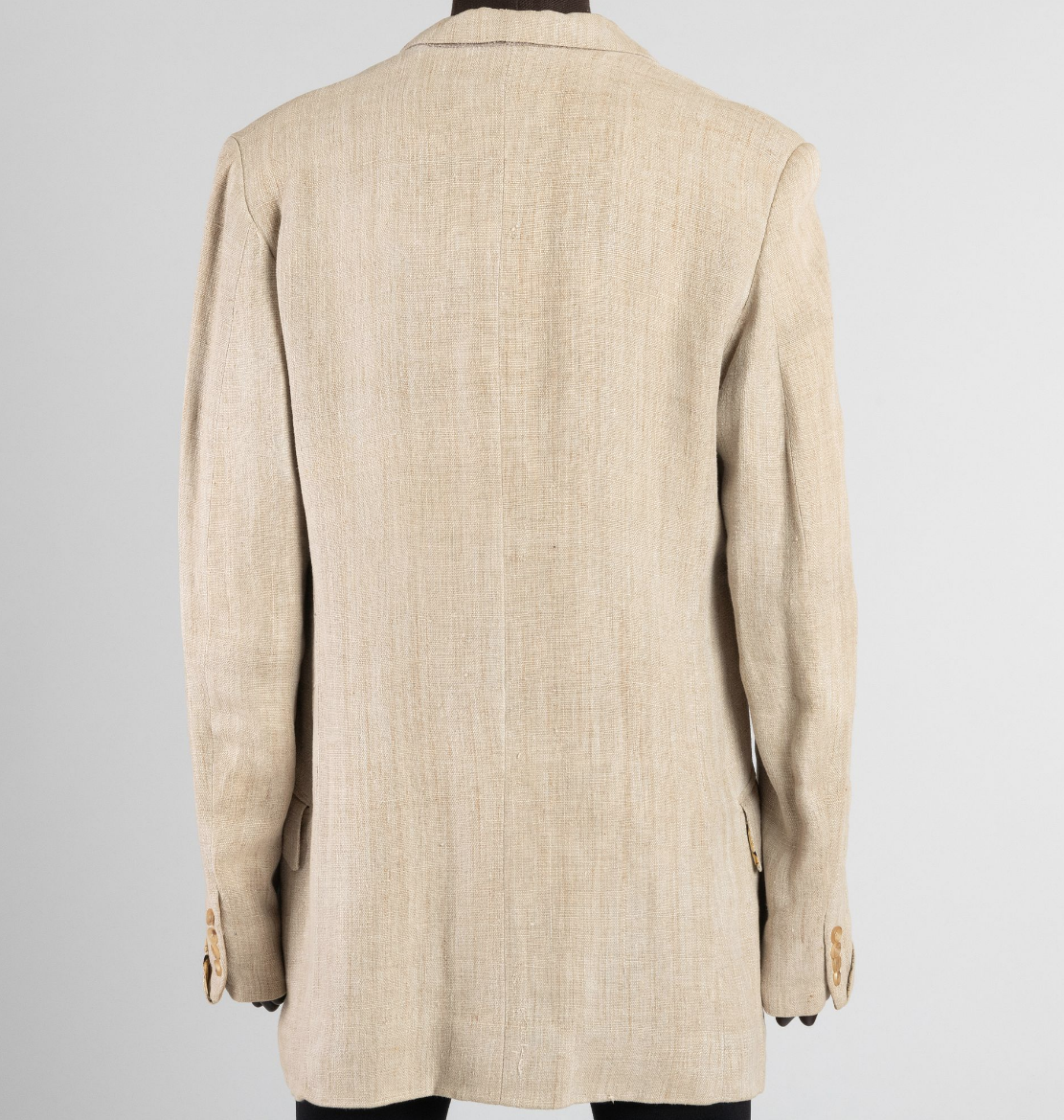 Welsh & Jefferies, custom tailored linen and silk, bulldog print, lined blazer, Estate of André Leon Talley