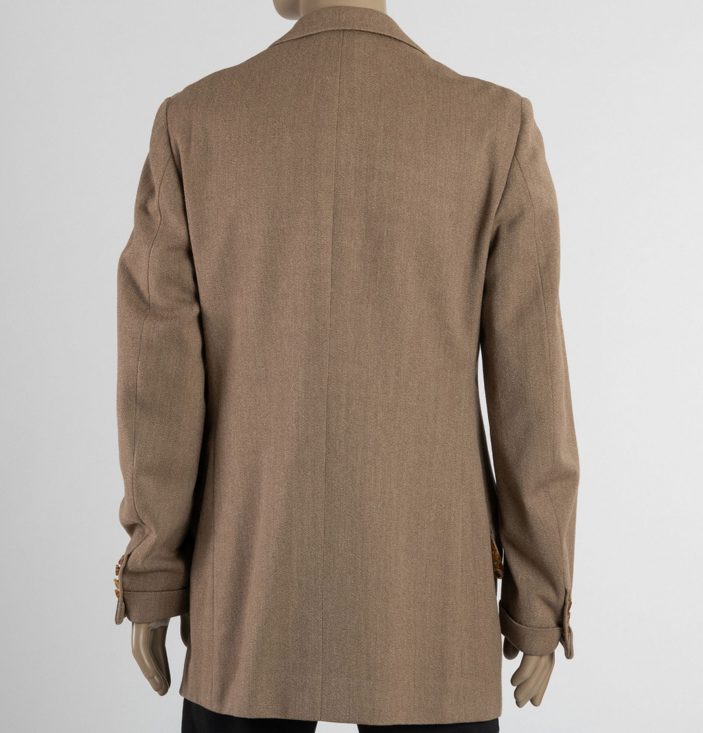 Welsh & Jefferies, custom tailored, linen and Hermès silk lined blazer, Estate of André Leon Talley