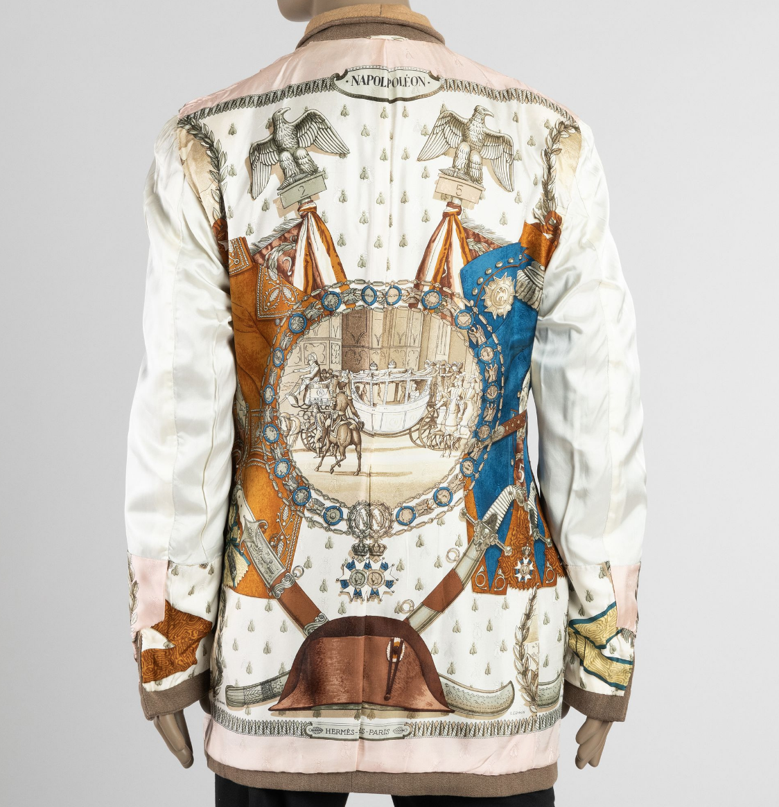 Welsh & Jefferies, custom tailored, linen and Hermès silk lined blazer, Estate of André Leon Talley
