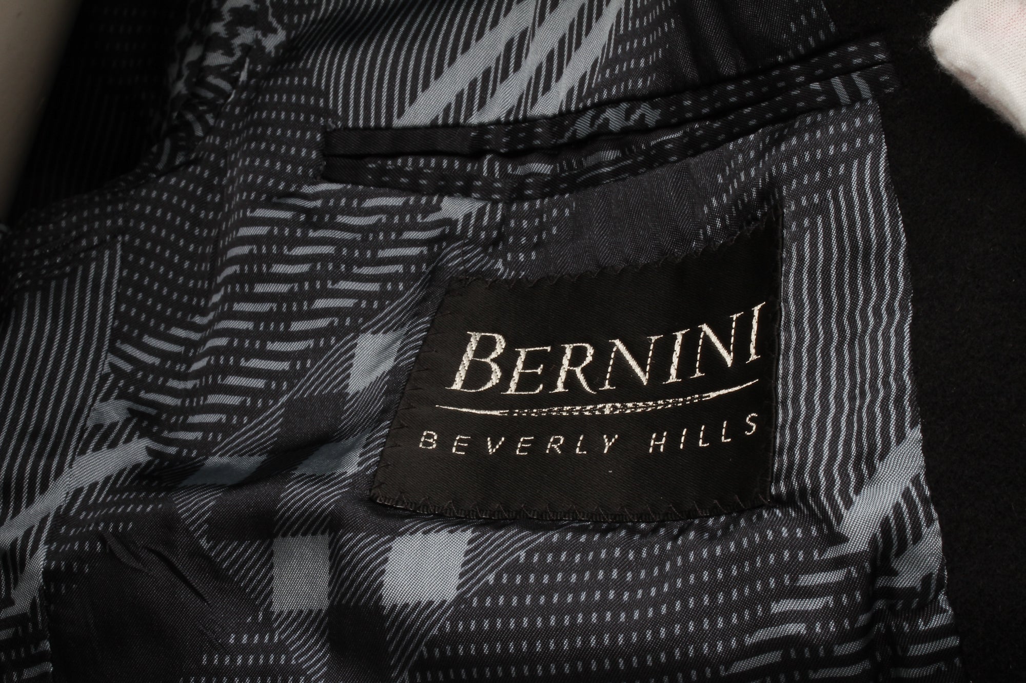 VERSACE x BERNINI Beverly Hills, V2 Blazer, Black Cashmere, Plaid Patchwork Lining and Gold Tone Buttons