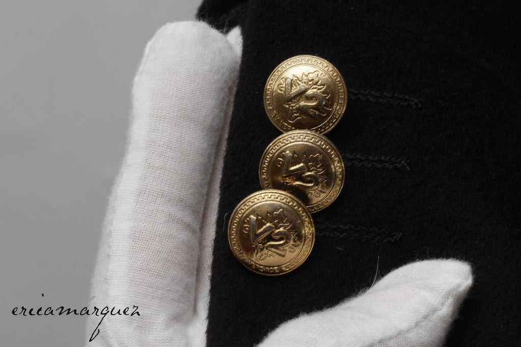 VERSACE x BERNINI Beverly Hills, V2 Blazer, Black Cashmere, Plaid Patchwork Lining and Gold Tone Buttons