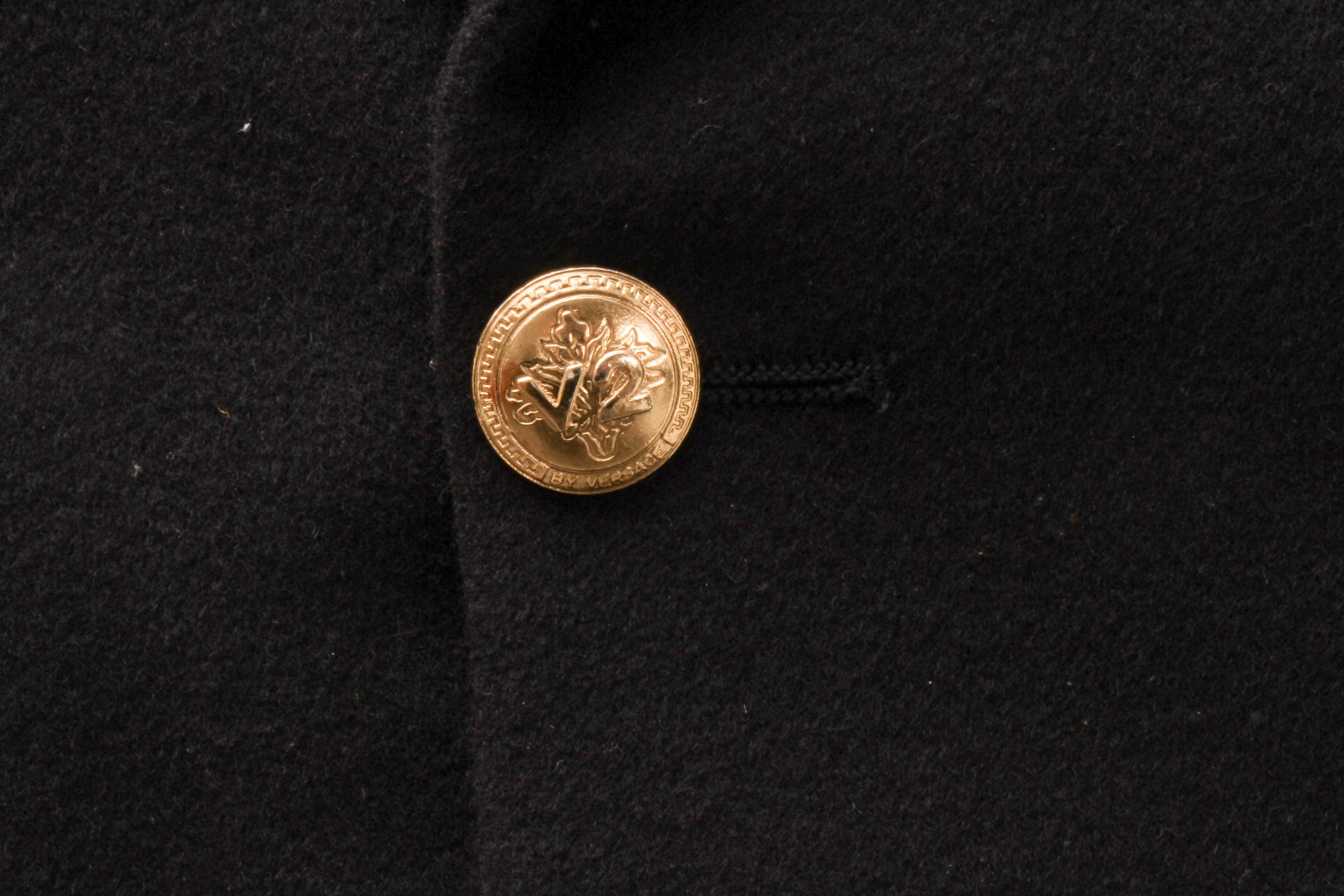 VERSACE x BERNINI Beverly Hills, V2 Blazer, Black Cashmere, Plaid Patchwork Lining and Gold Tone Buttons