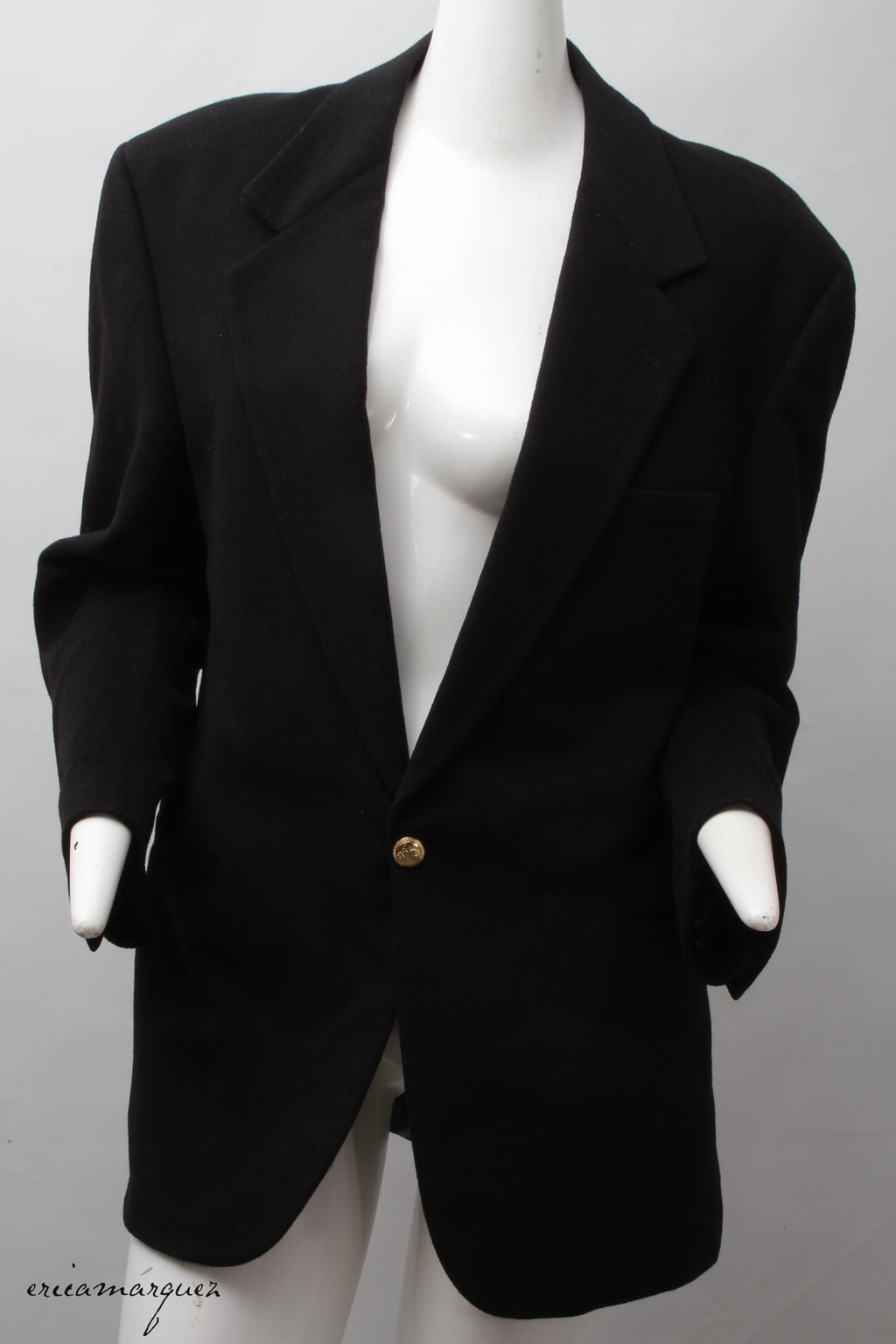 VERSACE x BERNINI Beverly Hills, V2 Blazer, Black Cashmere, Plaid Patchwork Lining and Gold Tone Buttons