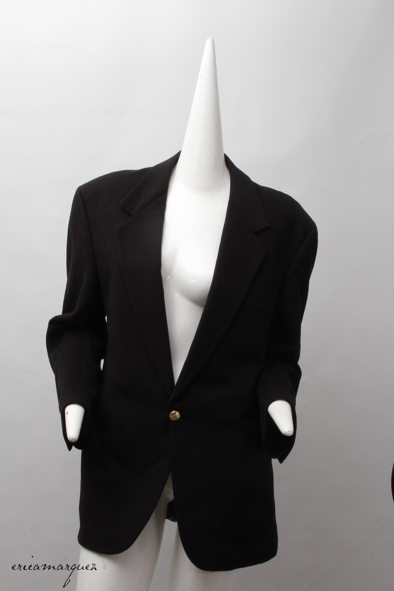 VERSACE x BERNINI Beverly Hills, V2 Blazer, Black Cashmere, Plaid Patchwork Lining and Gold Tone Buttons