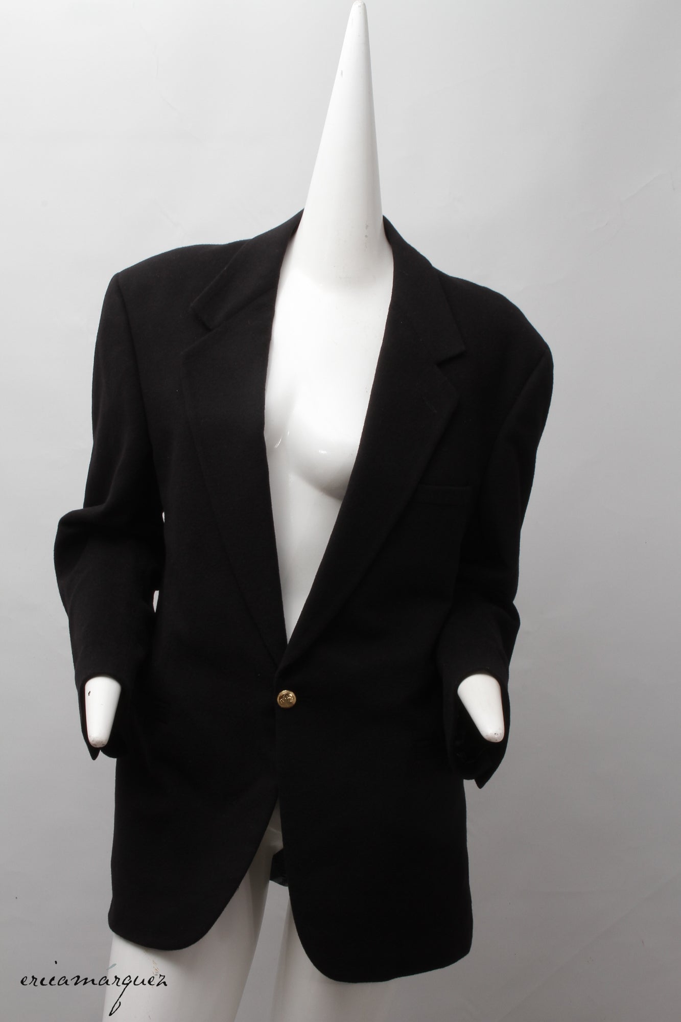 VERSACE x BERNINI Beverly Hills, V2 Blazer, Black Cashmere, Plaid Patchwork Lining and Gold Tone Buttons