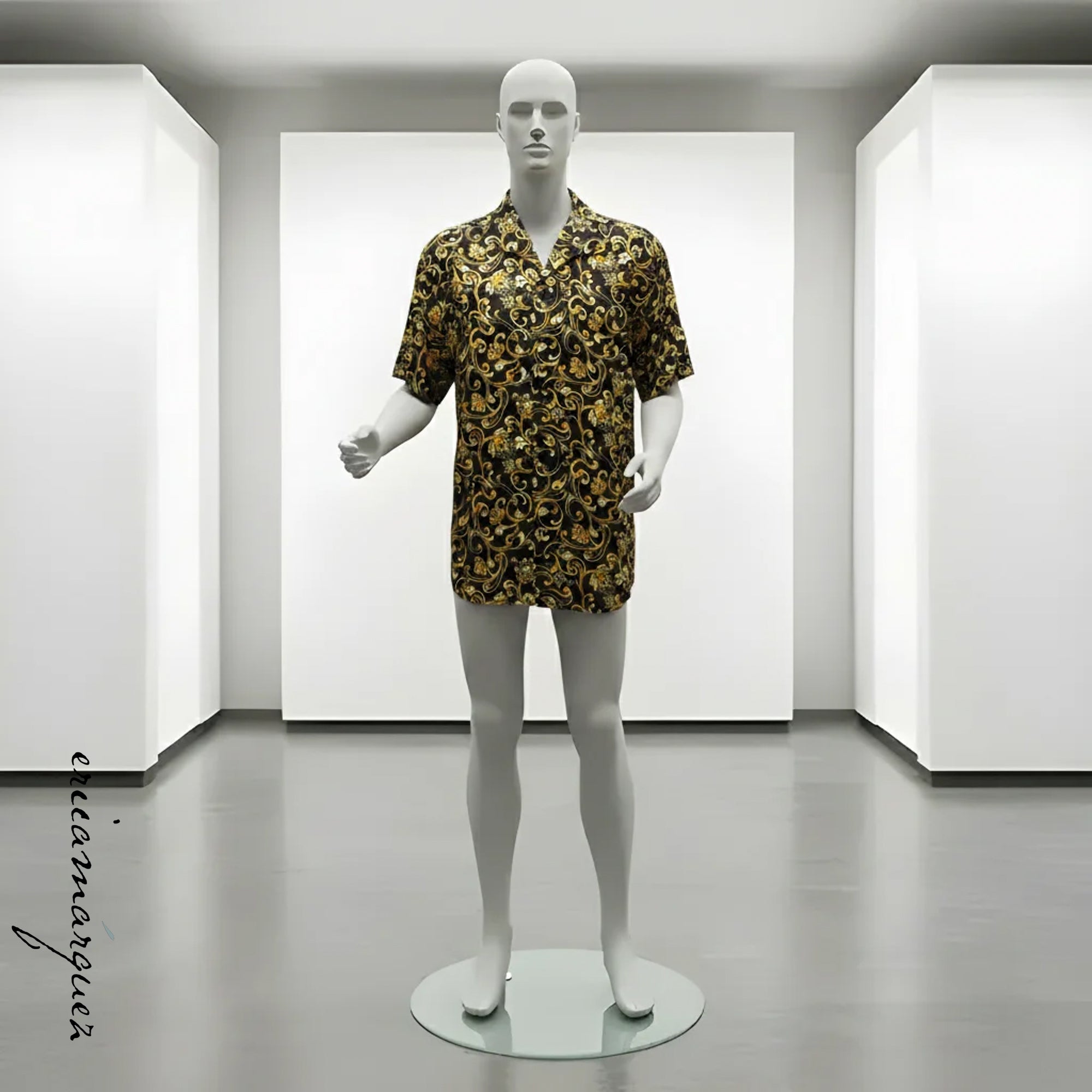 VERSACE Classic V2, Made In Italy, 100% Silk, Versace Baroque Print, Short Sleeve, Button Up