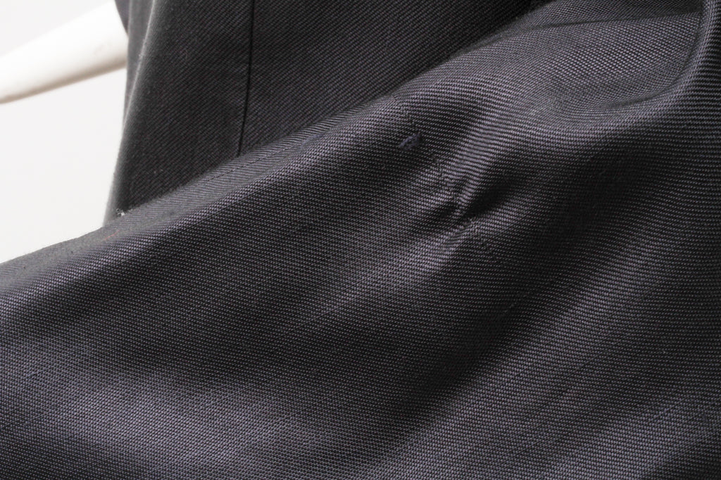 VERSACE, Jeans Couture, Black Linen Blend, Silver Tone Metal Medusa Buttons