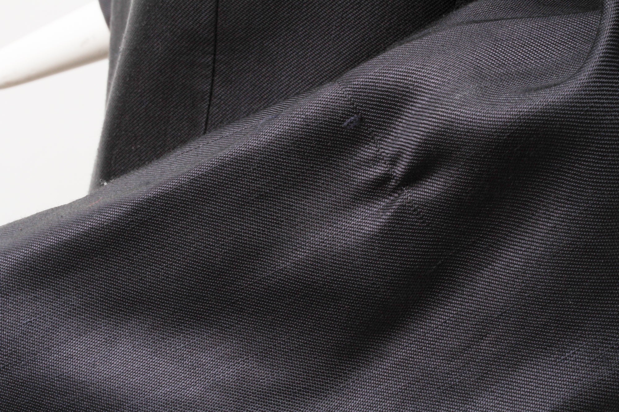 VERSACE, Jeans Couture, Black Linen Blend, Silver Tone Metal Medusa Buttons