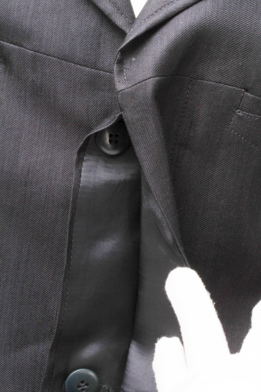 VERSACE, Jeans Couture, Black Linen Blend, Silver Tone Metal Medusa Buttons