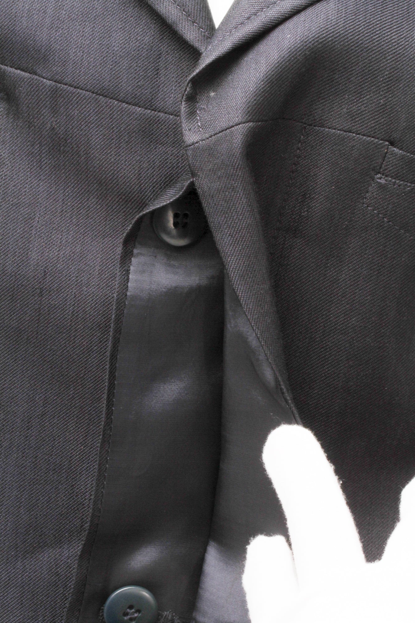 VERSACE, Jeans Couture, Black Linen Blend, Silver Tone Metal Medusa Buttons