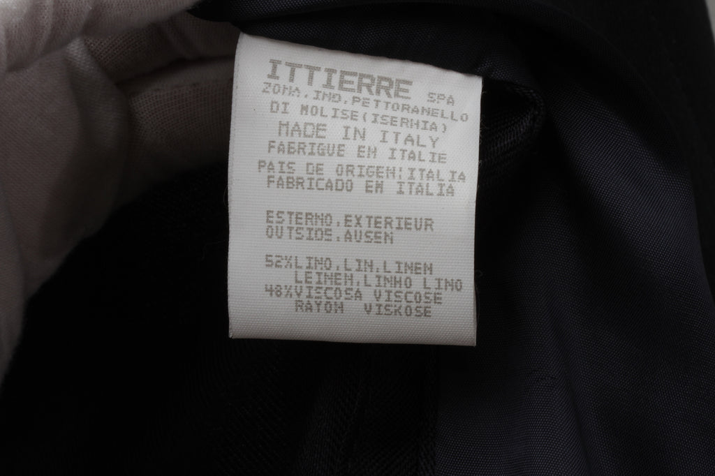 VERSACE, Jeans Couture, Black Linen Blend, Silver Tone Metal Medusa Buttons