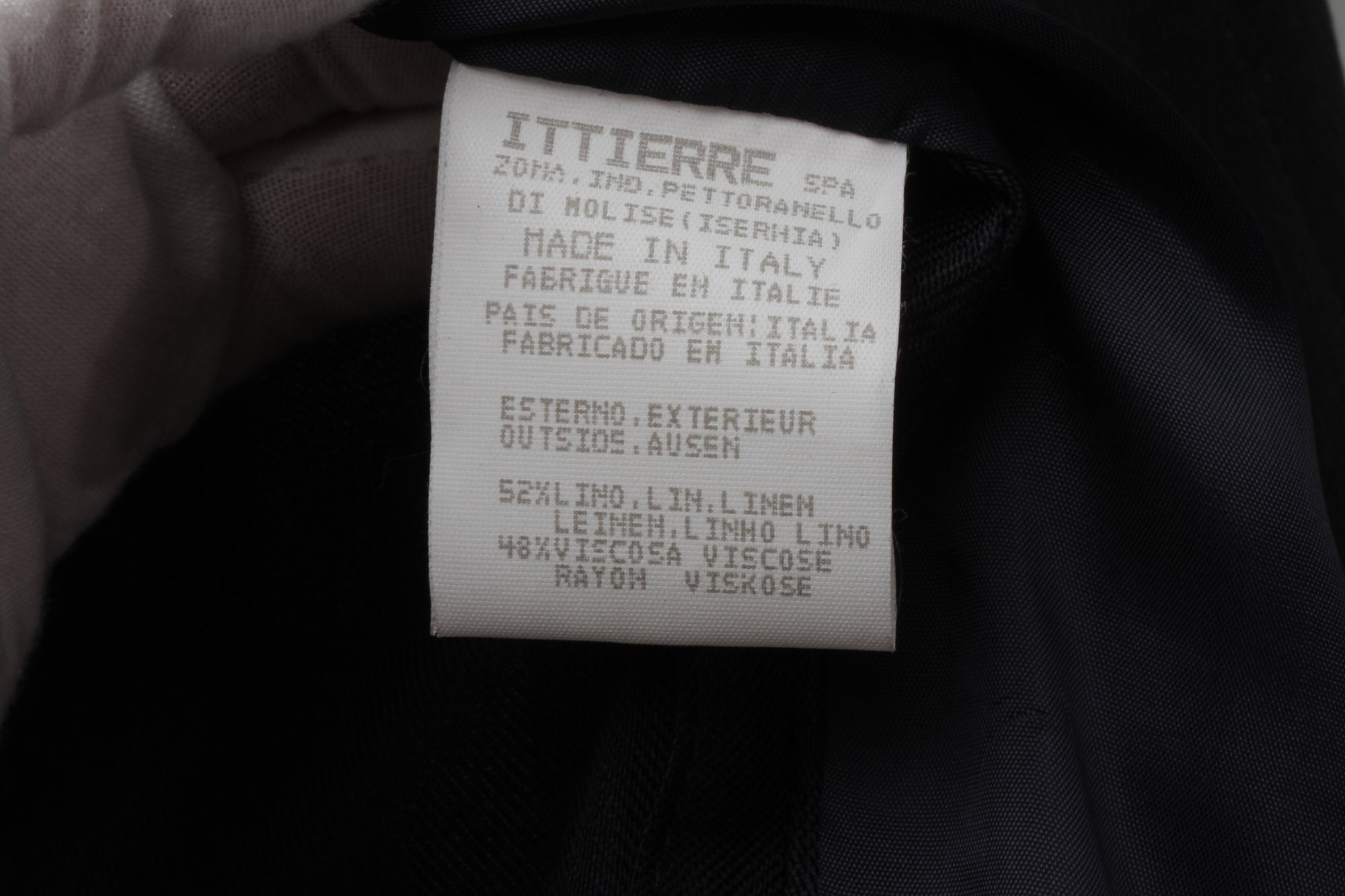 VERSACE, Jeans Couture, Black Linen Blend, Silver Tone Metal Medusa Buttons