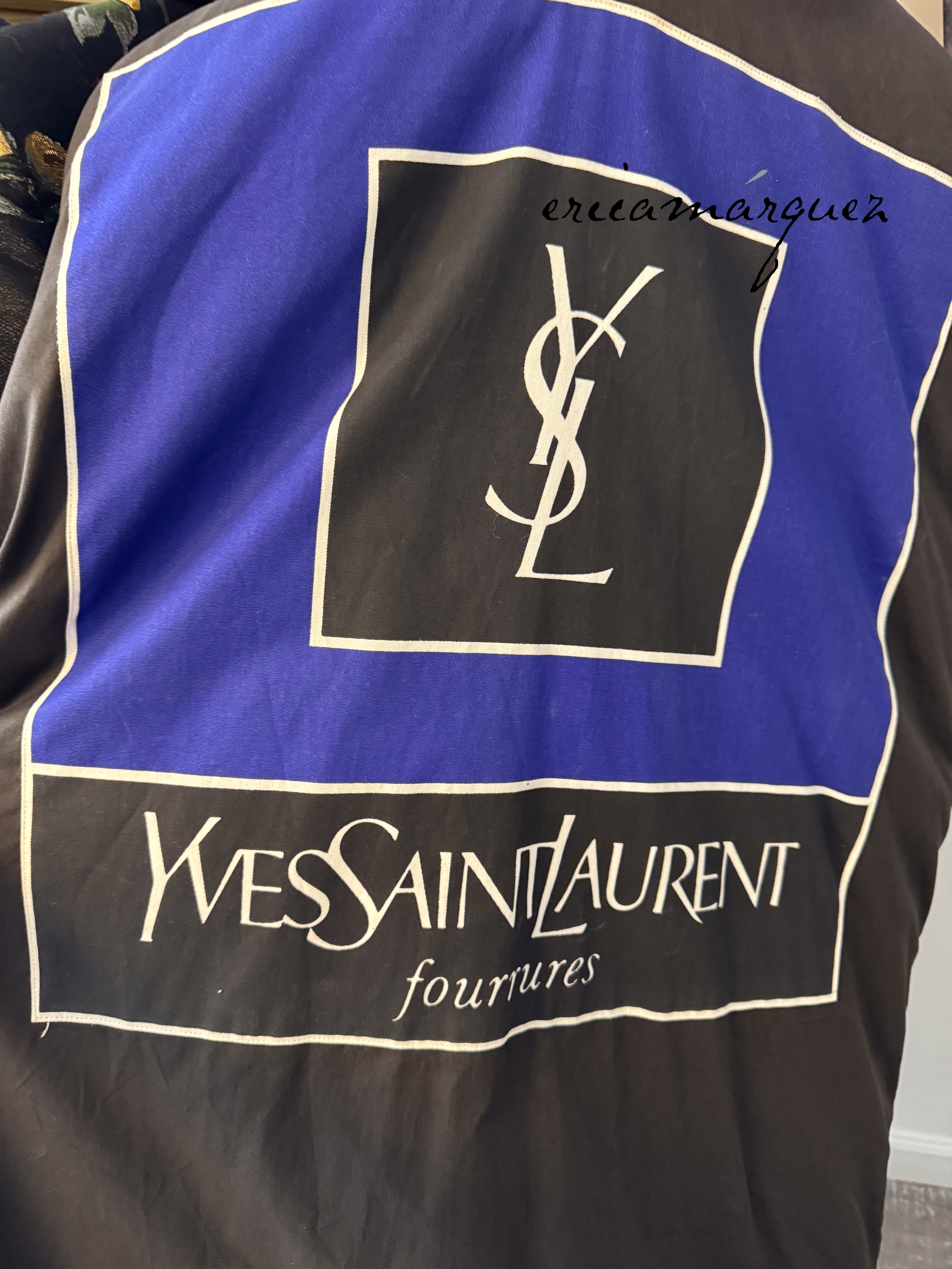 Yves Saint Laurent, Mink Coat with Leather Single Closure with Fringe