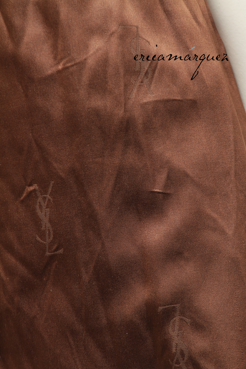 Yves Saint Laurent, Mink Coat with Leather Single Closure with Fringe