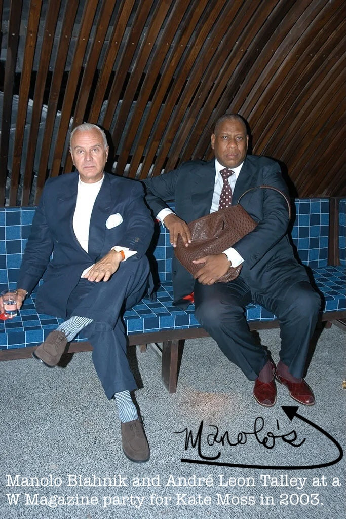 Manolo Blahnik, aubergine alligator open toe sandals, Estate of André Leon Talley