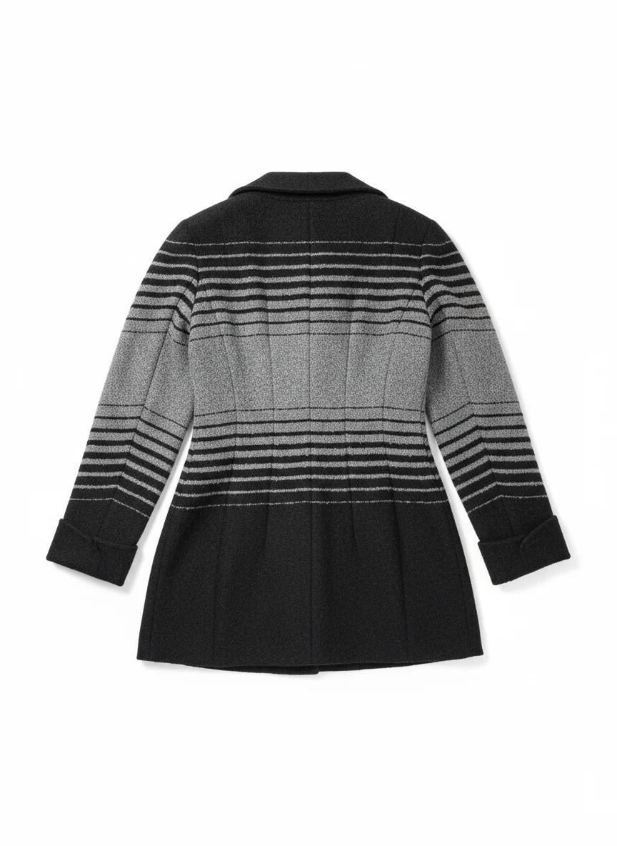 JOHN GALLIANO, Black and grey stripe mohair wool dovetail three-button jacket