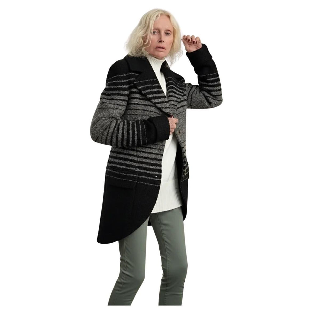 JOHN GALLIANO, Black and grey stripe mohair wool dovetail three-button jacket